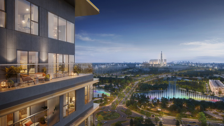 Tại Lumière Midtown, chủ nhân sẽ được tận hưởng tầm view 100% ra kênh đào nhạc nước lớn nhất Đông Nam Á.