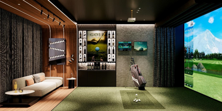Phòng Golf 3D được đầu tư thiết bị hiện đại mang đến trải nghiệm chân thực.