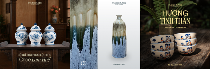 Gốm Sứ Cương Duyên - một thương hiệu với sản phẩm đa dạng. (Ảnh: Gốm sứ Cương Duyên)