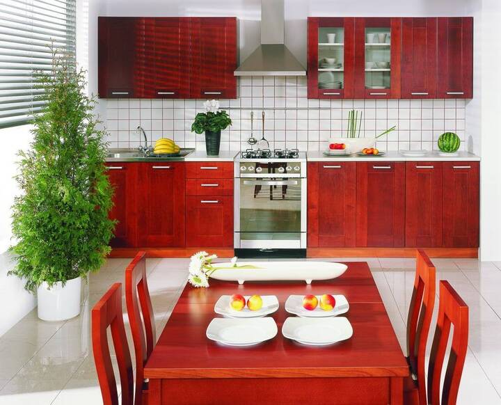 Tránh sử dụng màu đỏ và đen trong trang trí nhà bếp. (Ảnh: blogspot)