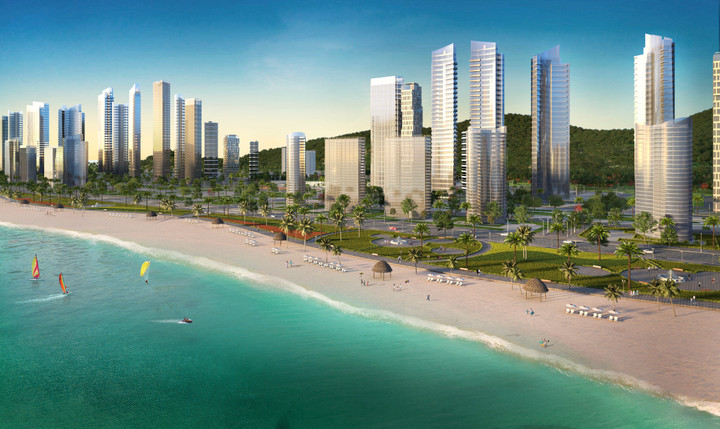 Một góc phối cảnh Sun Elite City, quần thể đô thị nghỉ dưỡng đẳng cấp bên vịnh di sản Hạ Long. (Ảnh: Sun Property)