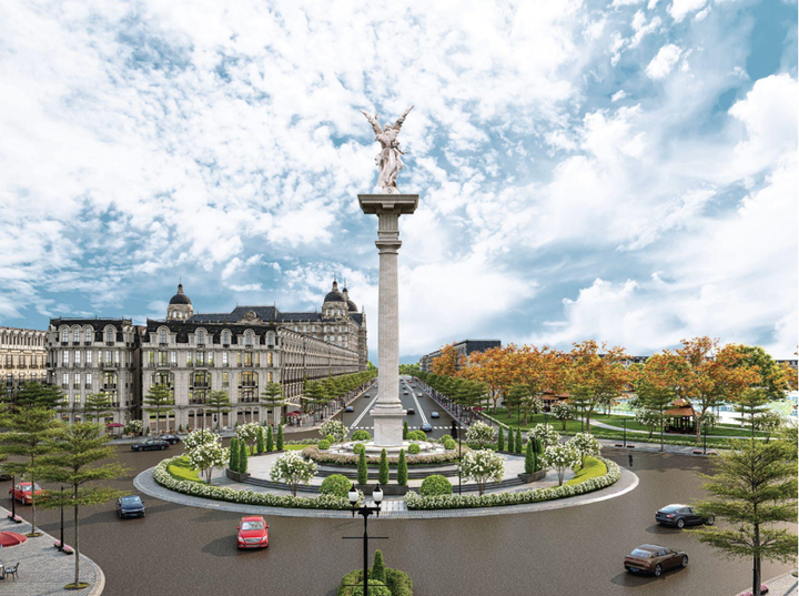 Dự án có trục xuyên tâm là đường nối Hoàng Quốc Việt kéo dài – tuyến đường đang "vươn mình” trở thành Trần Duy Hưng mới của Thủ đô