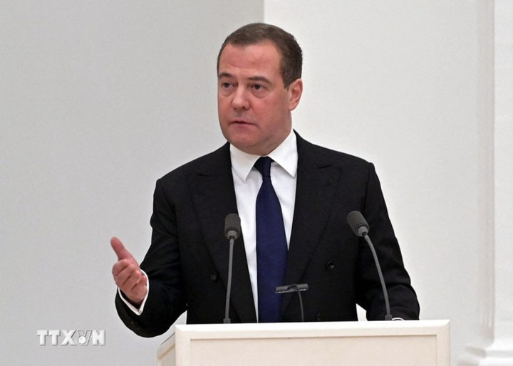 Phó Chủ tịch Hội đồng An ninh Nga Dmitry Medvedev. (Ảnh: AFP/TTXVN)