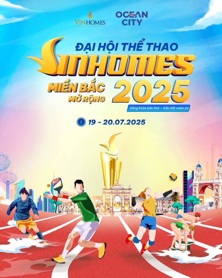 Đại hội Thể thao Vinhomes miền Bắc mở rộng 2025 sẽ khai mạc vào 19/7 tới tại Ocean City
