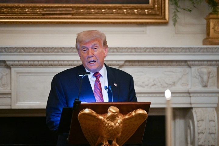 Tổng thống Mỹ Donald Trump phát biểu tại Nhà Trắng. (Ảnh: Reuters)