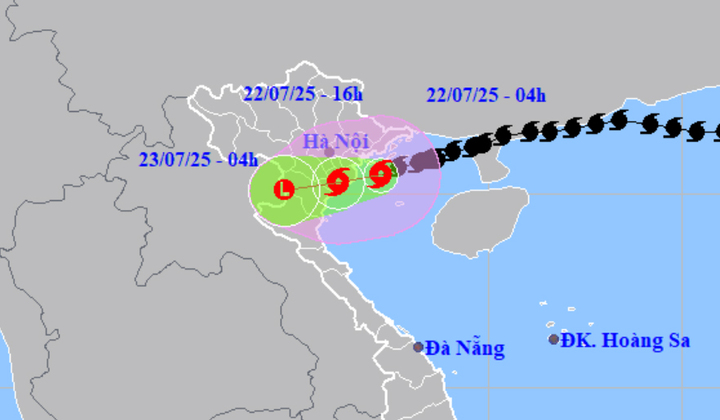 Dự báo đường đi, khu vực ảnh hưởng của bão số 3 Wipha. (Nguồn: NCHMF)