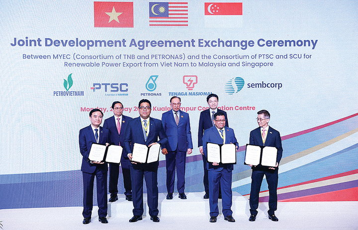 Petrovietnam cùng Sembcorp và Liên danh Năng lượng Malaysia thiết lập hợp tác chiến lược về điện tái tạo xuyên biên giới.