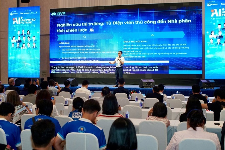 Ông Cao Vương, CEO AIVA Group, chia sẻ về ứng dụng của AI với các doanh nghiệp.