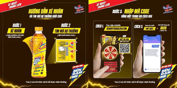Dễ dàng tham gia và trúng thưởng cùng Nước tăng lực Number 1.