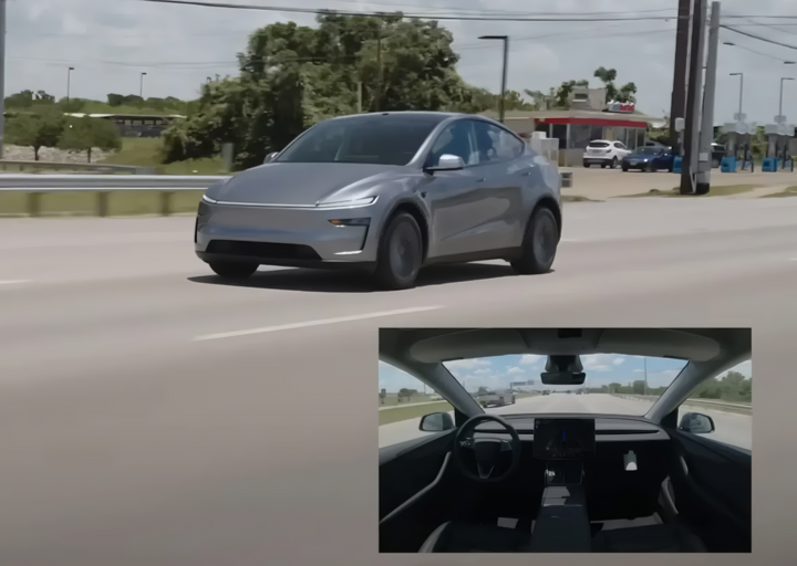 Tesla Model Y dans la rue. (Source : Techcrunch)