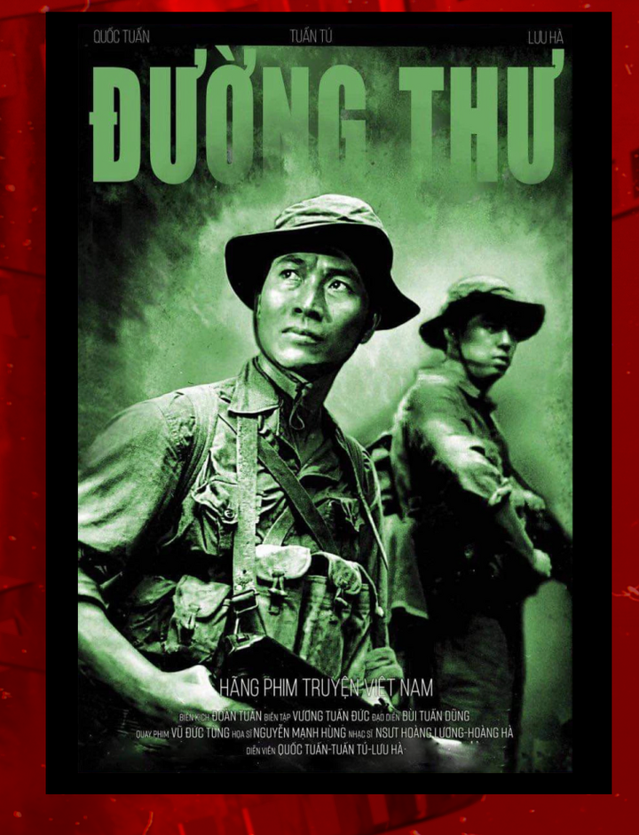 Poster phim "Đường thư" với hình ảnh của hai nhân vật Tân - Nghệ sĩ Ưu tú Quốc Tuấn và An - MC Tuấn Tú