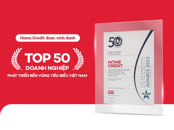 Năm thứ ba góp mặt, Home Credit được vinh danh tại hạng mục “Tinh thần lãnh đạo ESG”.
