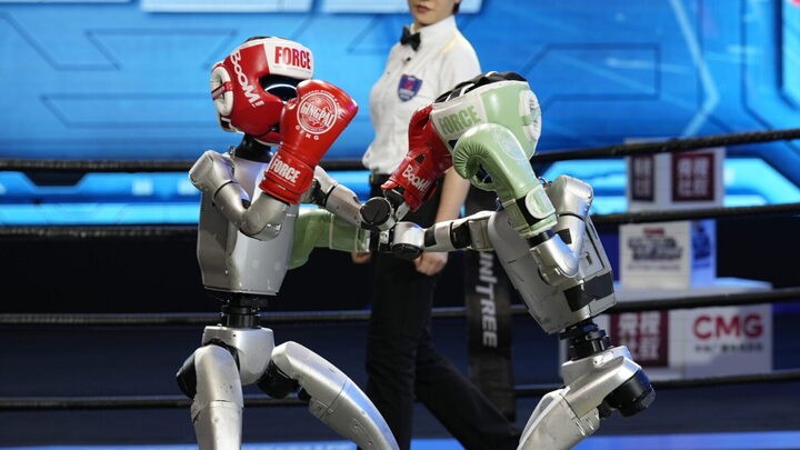 Một trận đấu thể thao mà VĐV chính là robot. (Nguồn: Chinadaily)