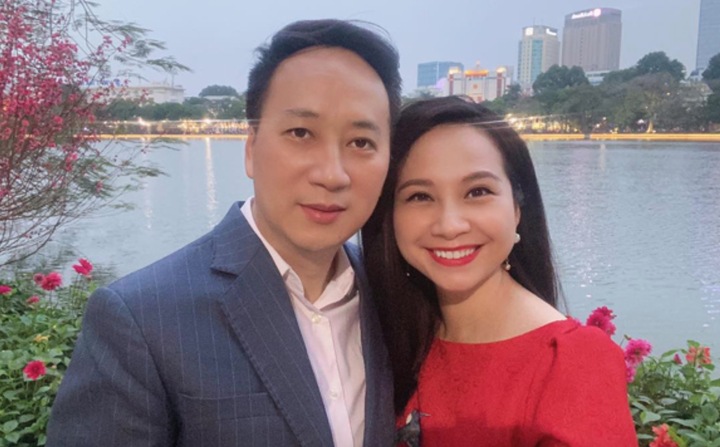 MC Mỹ Lan và ông xã.