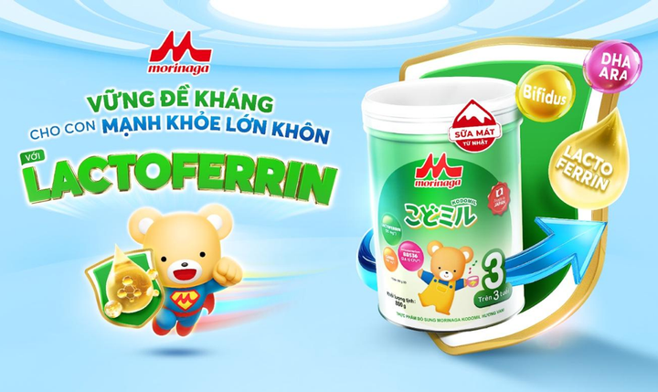 Morinaga tiên phong bổ sung Lactoferrin vào sữa công thức.
