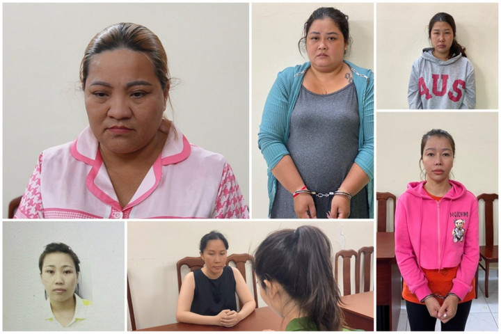 Nhóm bị can thời điểm bị bắt giữ.