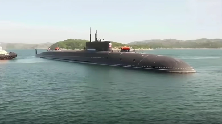 Tàu ngầm K-555 Knyaz Pozharsky. (Ảnh: Hạm đội Phương Bắc của Nga)