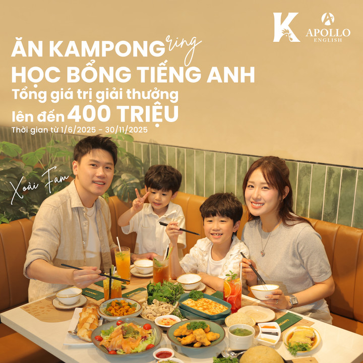 Chương trình săn học bổng tiếng Anh của Kampong được rất nhiều phụ huynh quan tâm trong đó có cả gia đình Xoài Fam.