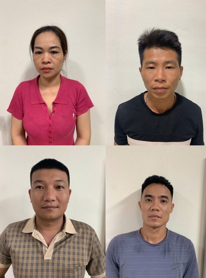 4 người bị Cơ quan CSĐT Công an tỉnh Thanh Hoá tạm giữ hình sự hành vi “Vi phạm các quy định về vệ sinh an toàn thực phẩm”. (Ảnh: Công an Thanh Hoá)