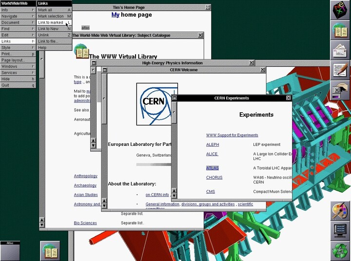 Ảnh chụp màn hình màu đầu tiên của trình duyệt WorldWideWeb. (Nguồn: w3)