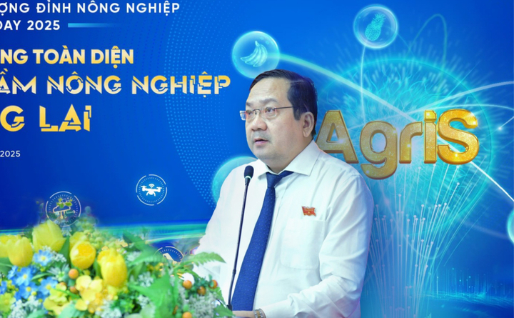 Phó Chủ tịch UBND tỉnh Tây Ninh Nguyễn Minh Lâm phát biểu về vai trò của tỉnh Tây Ninh cùng AgriS Agro Day 2025.