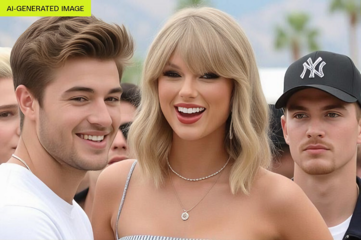 Grok Imagine sẽ tạo ra những hình ảnh như thế này bằng cách sử dụng hình ảnh giống Taylor Swift. (Nguồn: Theverge)