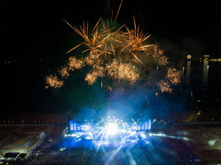 Công nghệ trình diễn đa tầng sẽ mở rộng tối đa trải nghiệm của khán giả tại đại nhạc hội “Khơi mạch nguồn Di sản – Vững bước Kỷ nguyên mới”. (Ảnh: COREX)