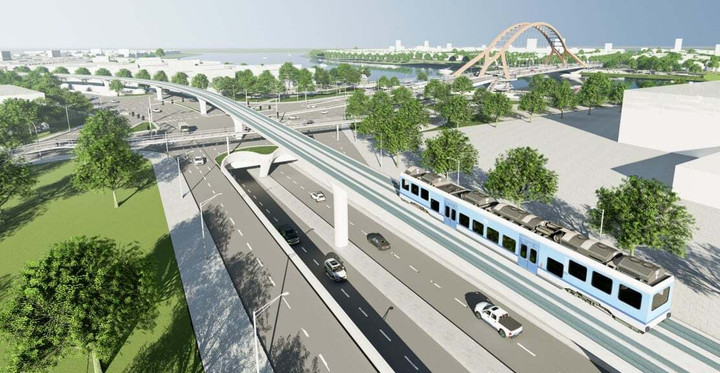 Phối cảnh cụm nút giao thông dẫn lên cầu Hòa Xuân sẽ được Đà Nẵng đầu tư. (Ảnh: Sở Xây dựng)