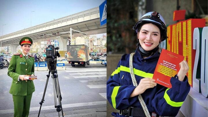 Dân mạng khâm phục nữ chiến sĩ vừa xinh đẹp, vừa tận tụy cống hiến hết mình vì công việc. (Ảnh: FBNV)