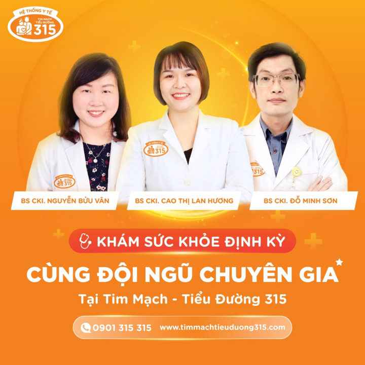 Tại Hệ thống Y tế Tim mạch – Tiểu đường 315, khách hàng sẽ được chăm sóc bởi đội ngũ bác sĩ giàu kinh nghiệm, từng công tác tại các bệnh viện lớn, luôn tận tâm và giải thích rõ ràng, dễ hiểu.