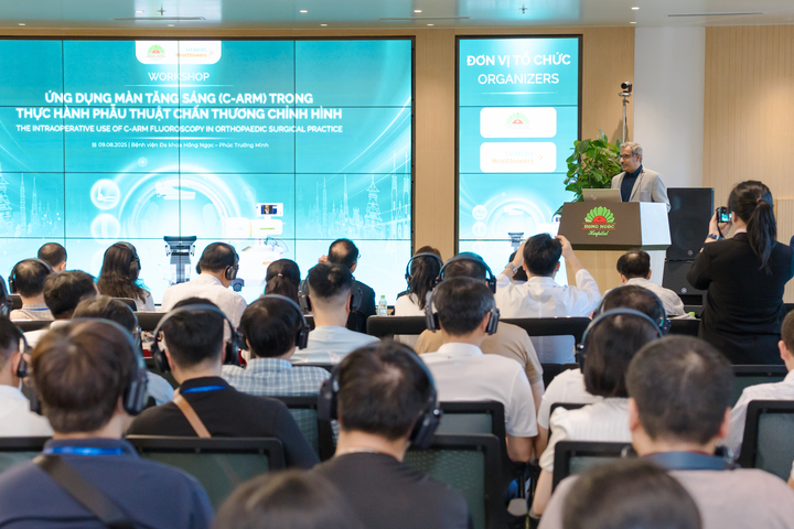 Toàn cảnh hội thảo “Ứng dụng công nghệ C-arm trong thực hành phẫu thuật chấn thương chỉnh hình”.