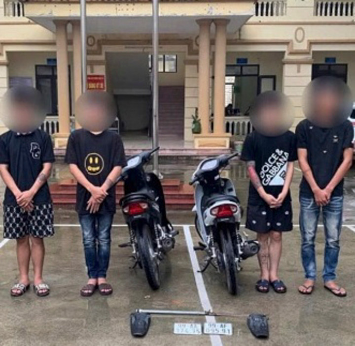 Nhóm đối tượng bị bắt giữ.