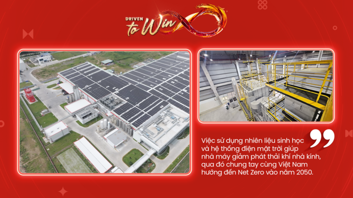 Nước sau sử dụng được thu hồi, xử lý và tái sử dụng đến 89%. Ngoài ra, bao phủ trên mái nhà là hệ thống điện mặt trời với công suất 6 MW, đủ để cung cấp nguồn năng lượng sạch, ổn định cho hoạt động vận hành chính.