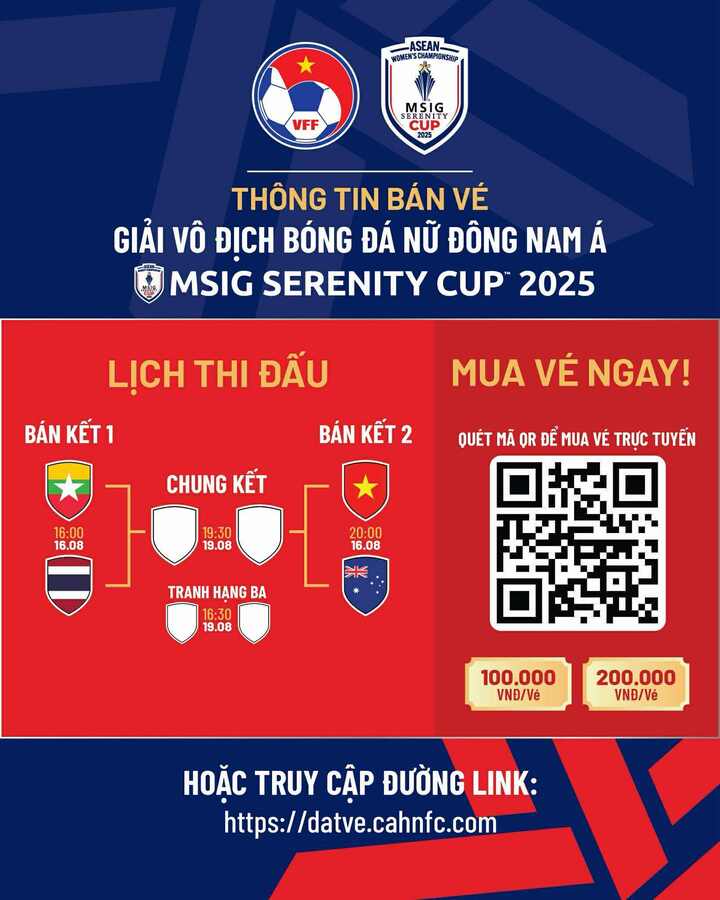 Đội tuyển nữ Việt Nam gặp U23 Australia ở bán kết ASEAN Cup 2025.