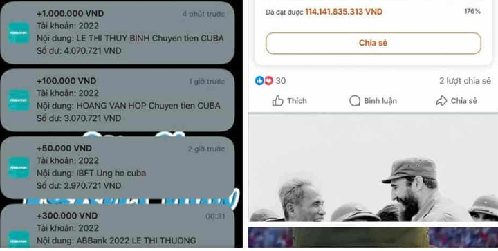Nhiều người chuyển nhầm tiền ủng hộ Cuba vào tài khoản cá nhân: Ngân hàng lên tiếng