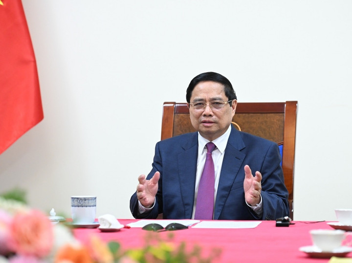 Thủ tướng Chính phủ Phạm Minh Chính điện đàm với Thủ tướng Campuchia Hun Manet