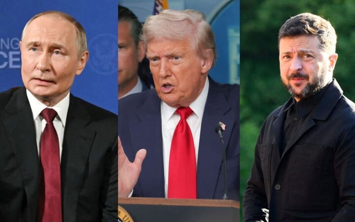 Tổng thống Putin, Tổng thống Donald Trum, Tổng thống Zelensky. (Ảnh: Sputnik)