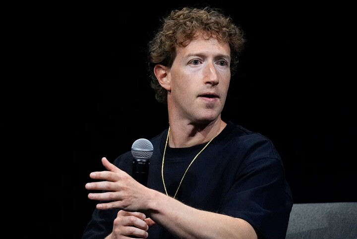 Mark Zuckerberg ក្នុងសន្និសីទនៅទីក្រុង Denver សហរដ្ឋអាមេរិកក្នុងឆ្នាំ 2024។ (ប្រភព៖ AP)