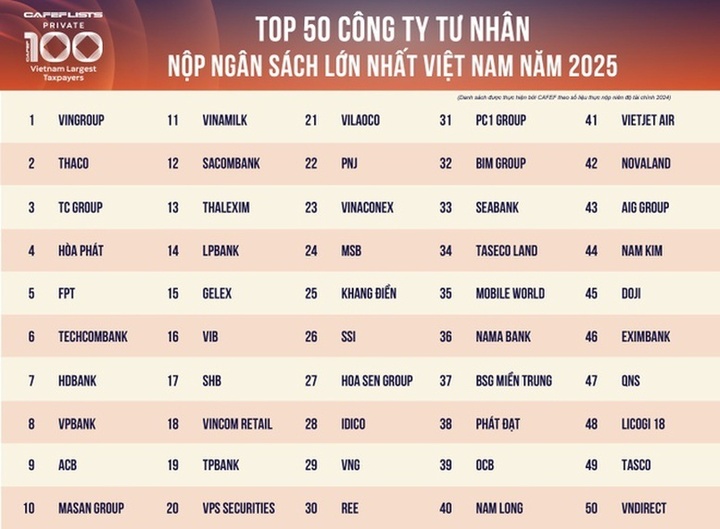 100 doanh nghiệp tư nhân nộp ngân sách hơn 244.000 tỷ đồng - 1