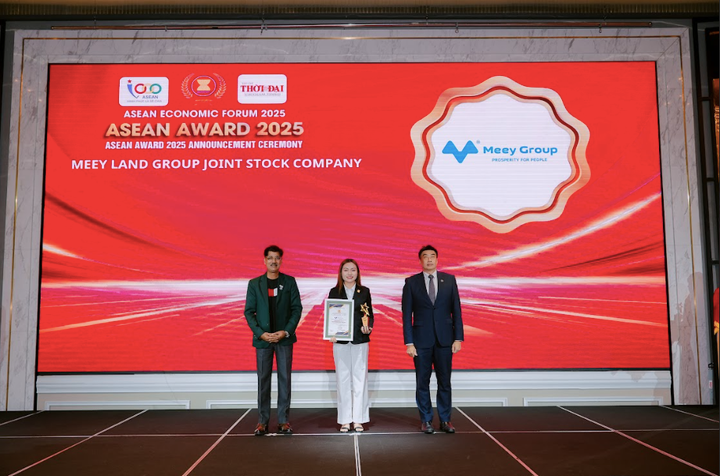 Meey Group nhận giải thưởng Top 10 Thương hiệu Tiêu biểu ASEAN 2025. (Ảnh: Meey Group)