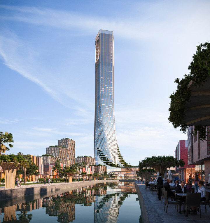 Tòa tháp 69 tầng- tâm điểm của tổ hợp siêu dự án Khu Công viên văn hóa vui chơi giải trí, thương mại dịch vụ cao cấp.