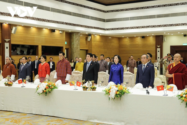 Chủ tịch nước Lương Cường chủ trì chiêu đãi Quốc vương Bhutan Jigme Khesar Namgyel Wangchuck.