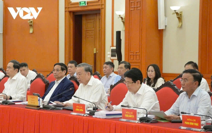 Tổng Bí thư Tô Lâm phát biểu chỉ đạo.