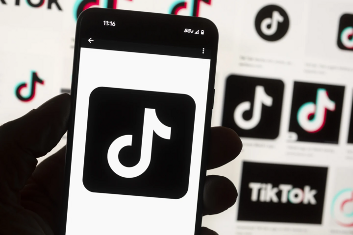 Một điện thoại đang sử dụng TikTok. (Nguồn: AP)
