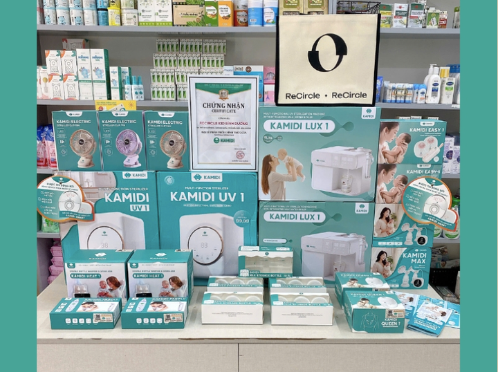 Không gian trưng bày sản phẩm Kamidi tại cửa hàng ReCircle Kid Bình Dương.