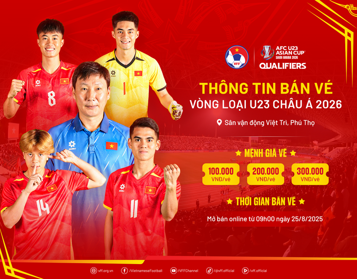 Vé xem U23 Việt Nam được mở bán.