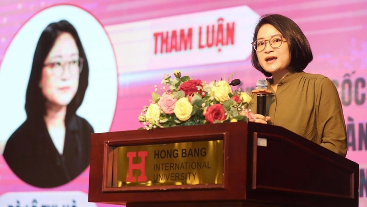 Bà Lê Thị Hà, Trưởng Phòng Quản lý Hoạt động thương mại điện tử, Cục Thương mại điện tử và Kinh tế số - Bộ Công Thương. (Ảnh: Đại Việt)