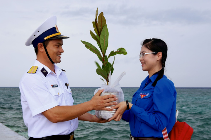 Dù hiếm khi có cơ hội được đặt chân tới Trường Sa nhưng mỗi người Việt Nam đều có thể “hóa thân” thành chiến sĩ Hải quân mang những cây non vượt sóng ra đảo xa.
