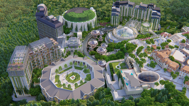 Không gian quần thể Khu du lịch sinh thái và đô thị Bà Nà – Suối Mơ khu vực trên núi.