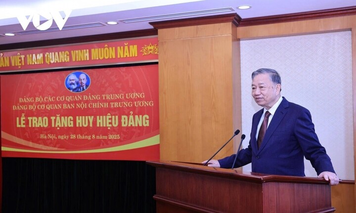 Tổng Bí thư Tô Lâm phát biểu tại buổi lễ.
